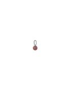 St Drop Charm 5Mm Silver Red Design Letters