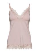 Rwbillie Lace Strap Top Pink Rosemunde