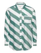 Arianna Sheer Stripe Shirt Patterned Wood Wood