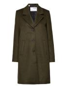 Slfmette Wool Coat B Khaki Selected Femme