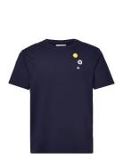 Ace Patches T-Shirt Navy Double A By Wood Wood