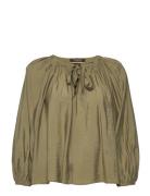 Voluminous Blouse With Ties At Front Khaki Scotch & Soda