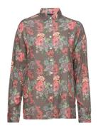 Edith Flower Print Viscose Shirt Patterned Lexington Clothing