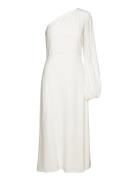 Long Midi Length 1-Shoulder Dress White IVY OAK