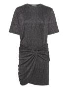 Knotted Lurex Dress Grey Mango