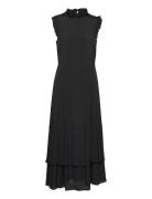 Midi Length Ruffle Dress Black IVY OAK