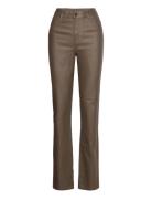 Vicommit Coated Hw Straight Pant-Noos Brown Vila