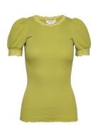Organic T-Shirt W/ Lace Green Rosemunde