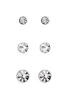 Millie Crystal Earrings, 3-In-1 Set Silver Pilgrim