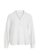 Viprisilla V-Neck L/S Shirt White Vila