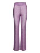 Sequin Knit Fitted Flared Pants Purple REMAIN Birger Christensen