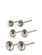 Millie Crystal Earrings, 3-In-1 Set, Gold-Plated Gold Pilgrim