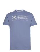 Printed Crewneck T-Shirt Blue Tom Tailor