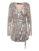 Sequin Midi Wrap Dress Silver ROTATE Birger Christensen