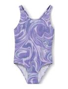 Kmgcaroline Tie Dye Uv50 Str Swimsuit Purple Kids Only