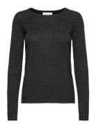 Rwlaica Ls O-Neck Raglan Pullover Grey Rosemunde