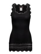 Silk Top W/ Lace Black Rosemunde