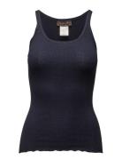 Rwbelle U-Neck Strap Elastic Top Navy Rosemunde