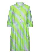 Dress In Faded Stripe Print Green Coster Copenhagen