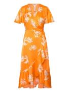 Objissy Papaya S/S Midi Wrap Dress 127 Orange Object