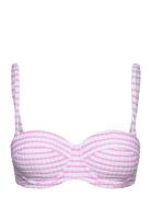 Sorrento Stripe Bustier Bra Pink Seafolly