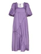 Heslagz Ss Long Dress Purple Gestuz