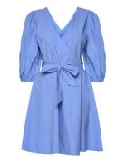 Ricamo Wrap Dress Blue Second Female
