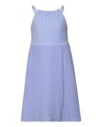 Cotton-Blend Dress Blue Mango
