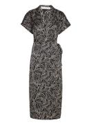 Print Wrap Dress Black Mango