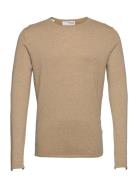 Slhrome Ls Knit Crew Neck Noos Brown Selected Homme