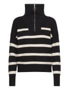 Vmsaba Stripe Ls Highneck Blouse Ga Black Vero Moda