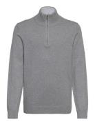 Zip Neck Jumper Grey Mango