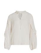 Vigarnea L/S Flounce Top/Su Beige Vila