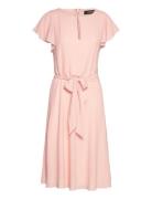 Belted Bubble Crepe Dress Pink Lauren Ralph Lauren
