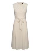 Bubble Crepe Cap-Sleeve Dress Cream Lauren Ralph Lauren