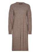 Vmphillis Ls O-Neck Slit Dress Ga Boo Brown Vero Moda