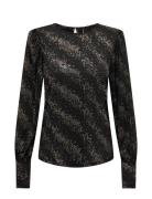 Onlpella L/S Foil Puff Top Jrs Black ONLY