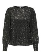 Onlpella L/S Foil Puff Top Jrs Black ONLY
