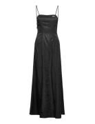 Jacqaurd Maxi Strap Dress Black HAN Kjøbenhavn