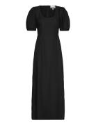 Cotton Poplin Cutout Dress Black Ganni