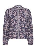 Floral-Print Cotton Blouse Blue Mango