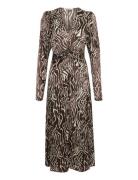 Fabiolagz P Midi Dress Brown Gestuz