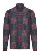 Patchwork Brushed Shirt L/S Green Lindbergh