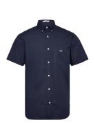 Reg Classic Poplin Ss Shirt Navy GANT