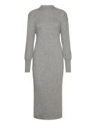 Onlkatia L/S Puff Long Slit Dress Ex Knt Grey ONLY