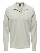 Onsbrody Reg Split Neck Ls Polo Beige ONLY & SONS