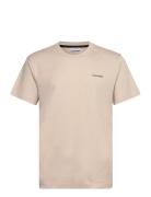 Micro Logo Interlock T-Shirt Cream Calvin Klein