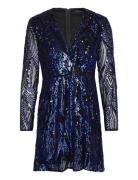 Deniz Embellished Ls Mini Dres Blue French Connection