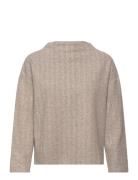 Sweatshirt Stand Up Collar Beige Tom Tailor