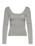 Stmt_Ls-Scoop Top Grey BOSS